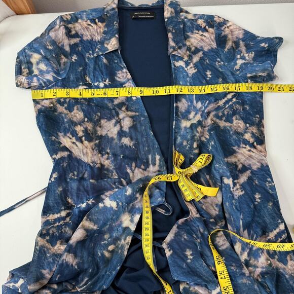 Urban Outfitters Dress Womens Large Tie Dye Short Sleeve Collared Wrap Mesh - Picture 6 of 10